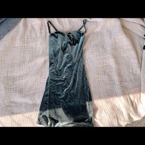 GREEN velvet dress
